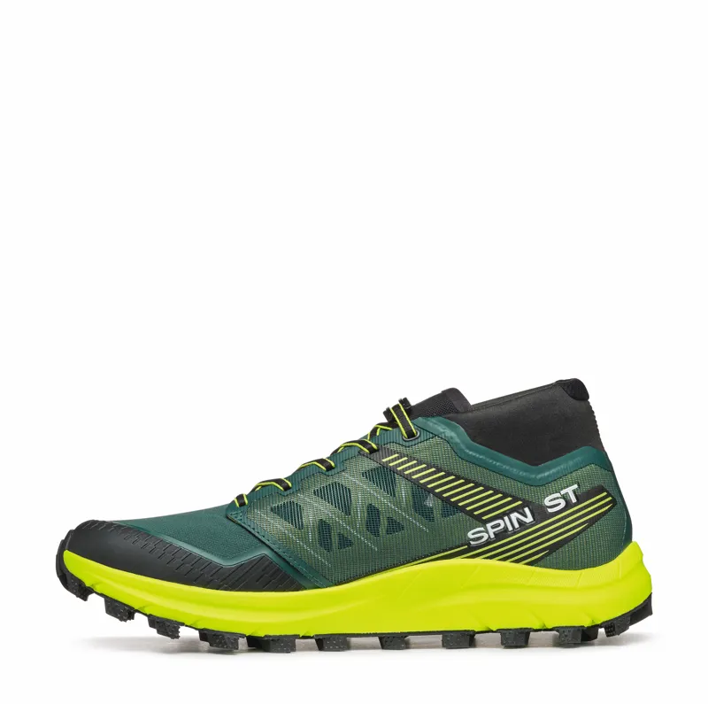 Scarpa Spin ST Men's Fell Running Shoe in Dark Green/Lime-3